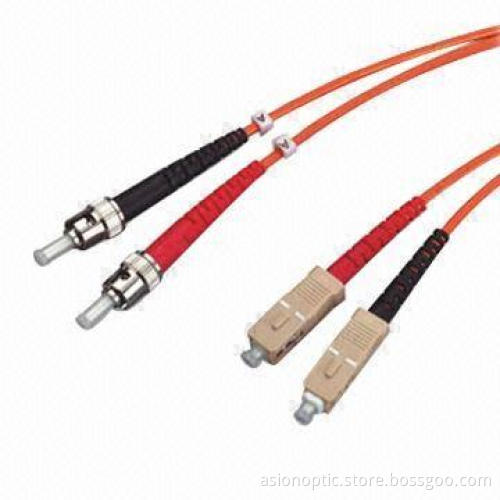 3.0mm Fiber-optic Patch Cords with ST/PC-SC/PC MM, 50/125 Duplex